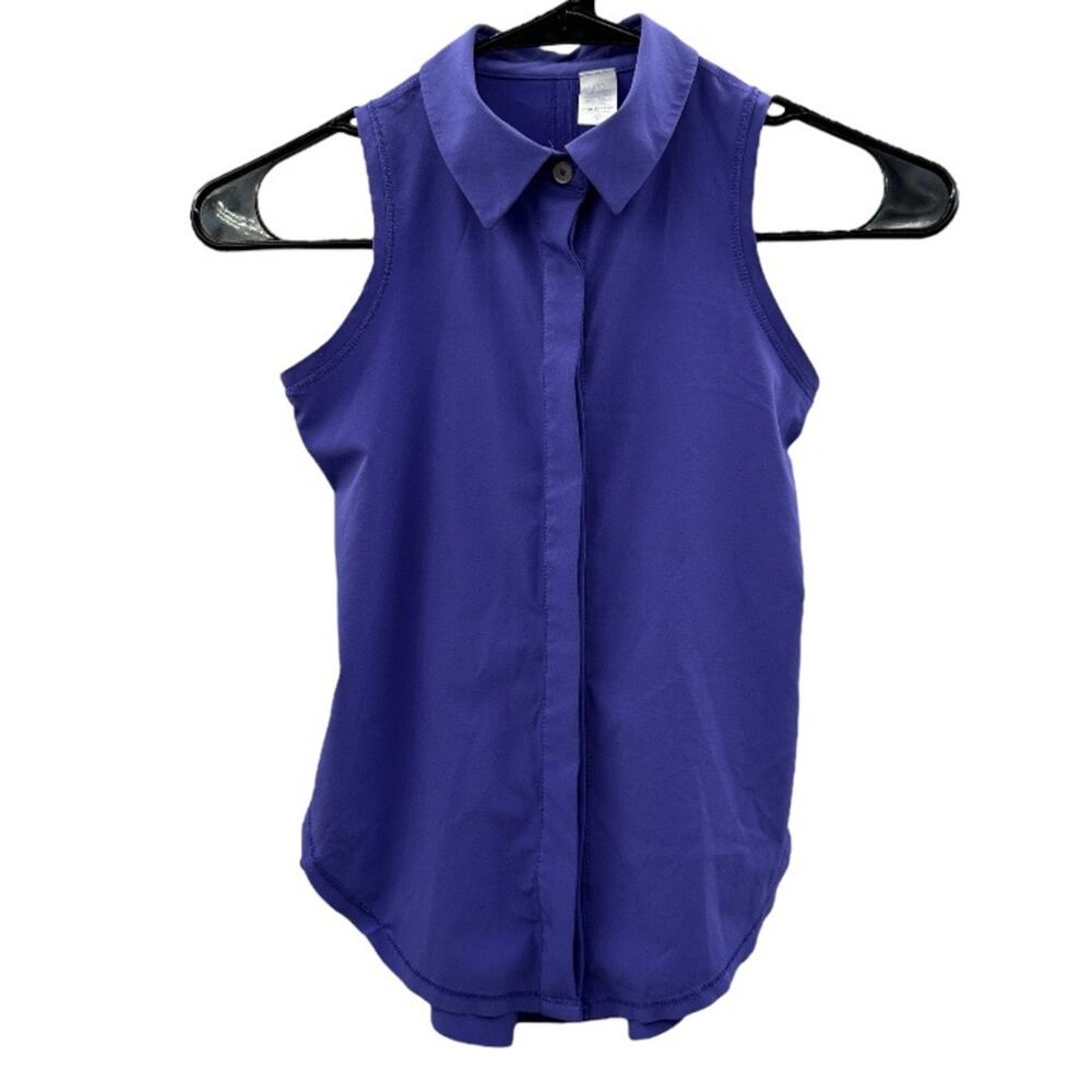 Lululemon Ivivva To The Tee Purple Button Tank Top Size 7